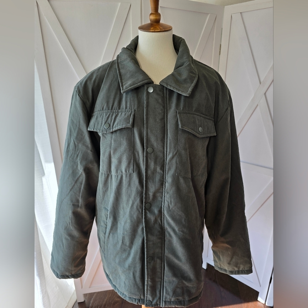 Mack Russo NWT Men's Army Green Range Jacket  Insulated Snap Front Zip Lined